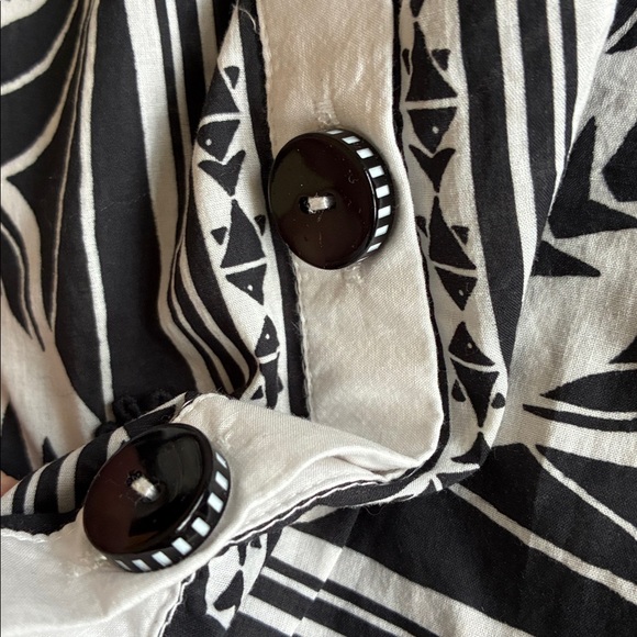 FARM Rio monochrome elegance scarf print blouse S - Picture 11 of 16